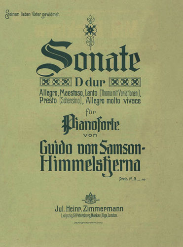 Г. Самсон-Гіммельштерн. Соната для фортепіано (титульна сторінка) //https://imslp.org/wiki/File:TN-HimmelstjernaSonata.jpg